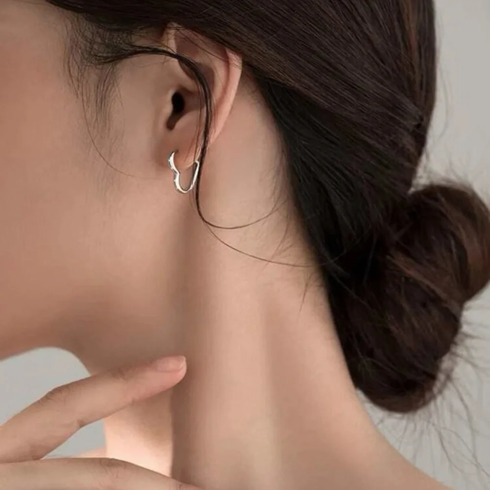 Any 3/$25! Silver Mini Heart Hoop Earrings - Picture 4 of 7